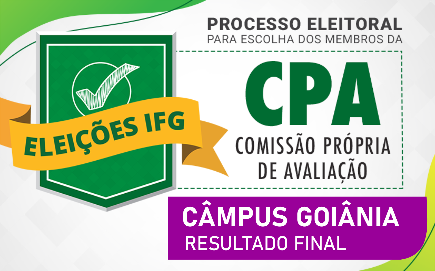 Foram eleitos representantes dos segmentos docente, técnico-administrativo e discente para composição da CPA Local do Câmpus Goiânia Foram eleitos representantes dos segmentos docente, técnico-administrativo e discente para composição da CPA Local do Câmpus Goiânia