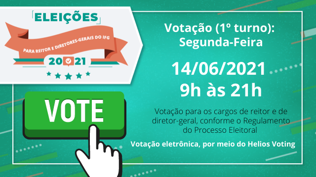 IFG ealiza eleições gerais na próxima segunda, dia 14 IFG ealiza eleições gerais na próxima segunda, dia 14