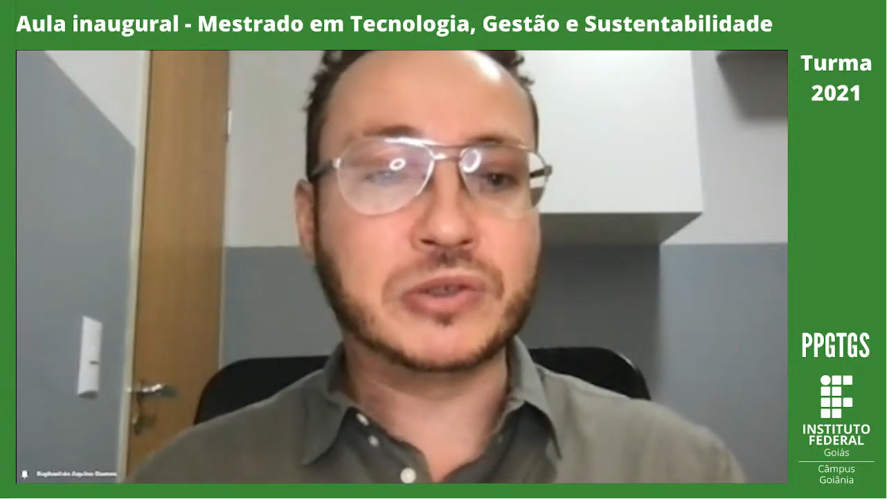 Professor Raphael de Aquino Gomes, coordenador do Mestrado Profissional em Tecnologia, Gestão e Sustentabilidade Professor Raphael de Aquino Gomes, coordenador do Mestrado Profissional em Tecnologia, Gestão e Sustentabilidade