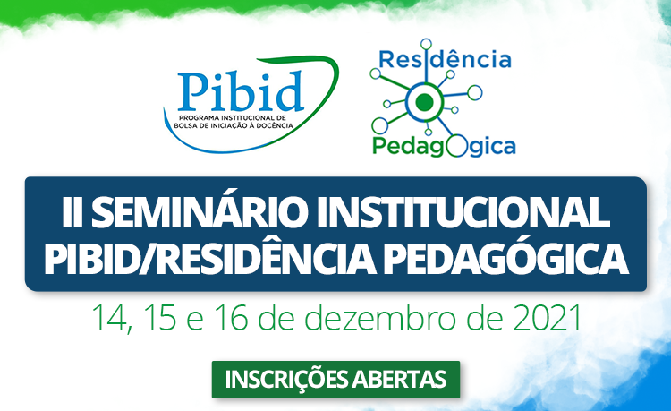A segunda edição do Seminário ocorrerá de modo remoto e contará com conferências, mesas-redondas e sessões coordenadas de comunicações das atividades desenvolvidas pelos bolsistas A segunda edição do Seminário ocorrerá de modo remoto e contará com conferências, mesas-redondas e sessões coordenadas de comunicações das atividades desenvolvidas pelos bolsistas