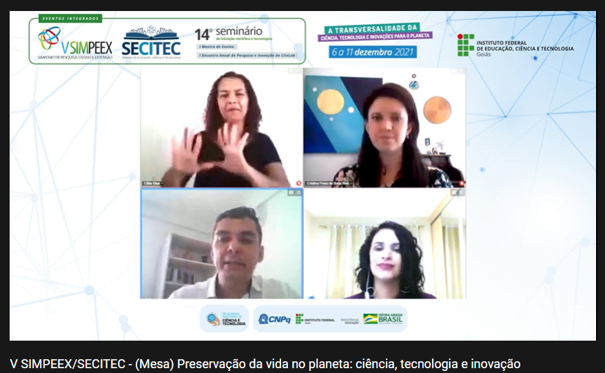 Ricardo Cardozo (IFNMG) e Cristina Fróes de Borja Reis (UFABC) participaram da mesa-redonda que foi mediada por Thaís Amaral (IFG/PROPPG) Ricardo Cardozo (IFNMG) e Cristina Fróes de Borja Reis (UFABC) participaram da mesa-redonda que foi mediada por Thaís Amaral (IFG/PROPPG)
