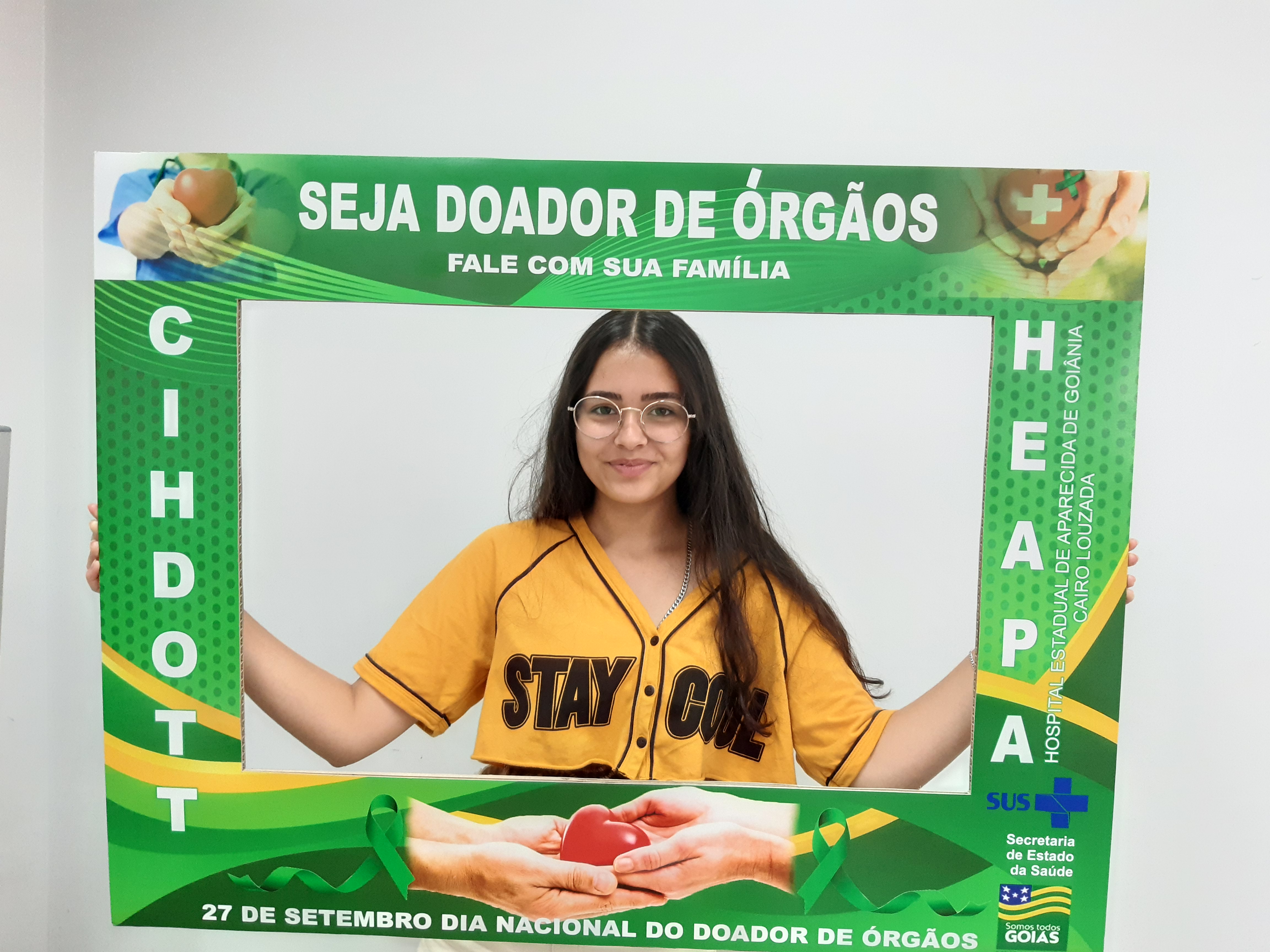 Estudante do 1º ano do curso Técnico em Edificações, Maria Luísa Alvarenga Oliveira, durante a apresentação sobre o Setembro Verde Estudante do 1º ano do curso Técnico em Edificações, Maria Luísa Alvarenga Oliveira, durante a apresentação sobre o Setembro Verde