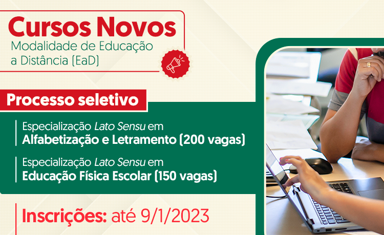 Inscrições abertas para duas novas especialização a distância Inscrições abertas para duas novas especialização a distância