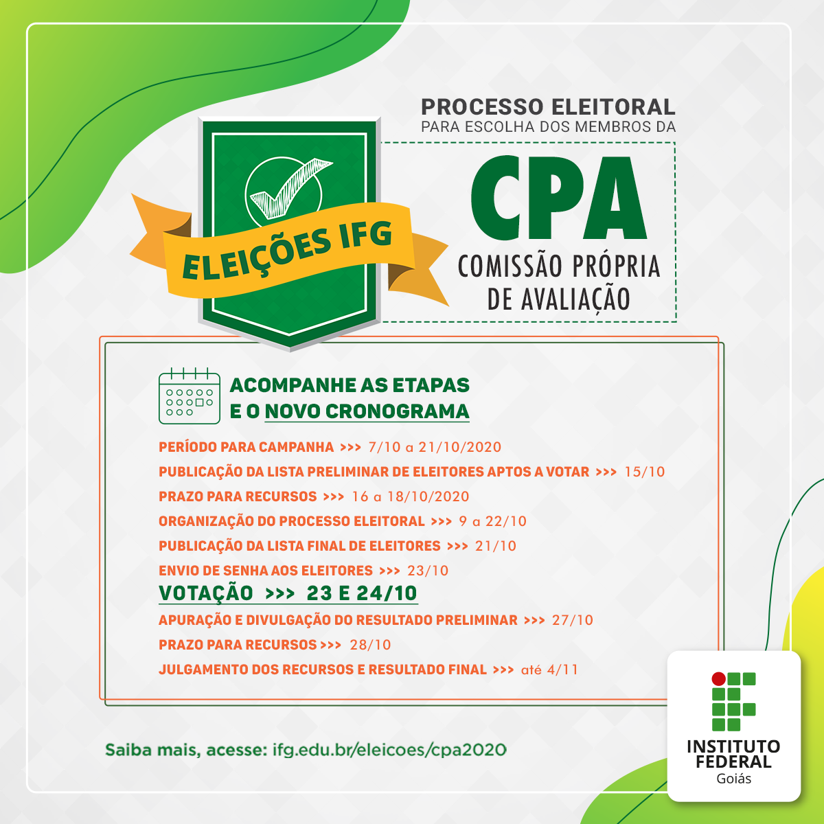 Eleições CPA 2020 Cronograma Eleições CPA 2020